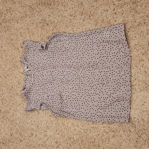 3/$20 Elle grey/blk poka dot blouse